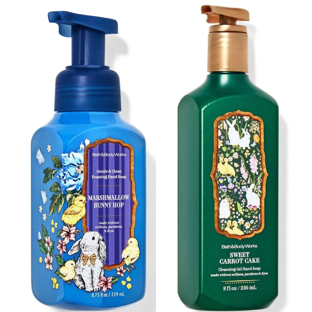 Bath & Body Works Floral Cute Easter Bunny Hand Soap Set of 2 NEW RARE